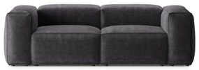 Ciemnoszara sztruksowa sofa 224 cm Bergamo – Cosmopolitan Design