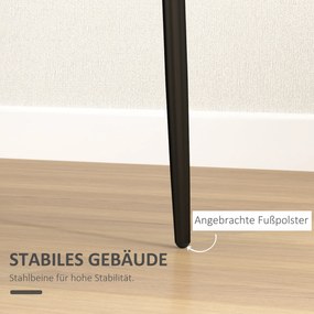 HOMCOM Zestaw 4 krzeseł do jadalni, beznarżnikowy design, tapicerka z tkaniny, metalowe nogi, czarne
