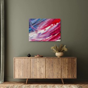 Obraz na szkle - różowo - niebieskie kolory (70x50 cm)