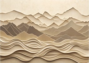 Obraz na szkle - 3D linie gór (70x50 cm)