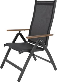 Doppler EXPERT antracyt Wood Plus - ogrodowy aluminiowy zestaw wypoczynkowy 4+2+1
