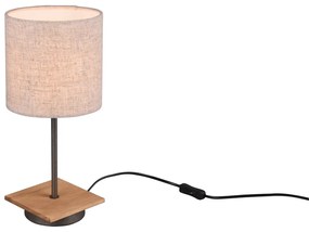 Beżowo-naturalna lampa stołowa z tekstylnym kloszem (wysokość 40 cm) Elmau – Trio