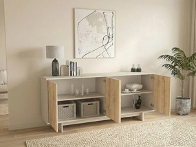 Kredens z 4 drzwiami - Jasny naturalny i Beżowy - ZEFYNA