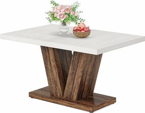 Stół jadalny 120 cm dla 4 osób, biały stół kuchenny z solidną podstawą