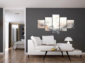 Obraz - Górska abstrakcja z teksturą marmuru (125x70 cm)