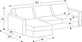 Jasnobrązowy narożnik z tkaniny szenilowej (prawostronny/z szezlongiem) Fabian – Scandic