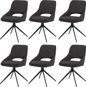 Krzesło do jadalni MCW-N74 (zestaw 6 sztuk),  ciemnoszare