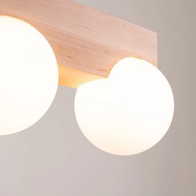 Biało-naturalna lampa sufitowa ze szklanym kloszem ø 12 cm Solum – Sollux