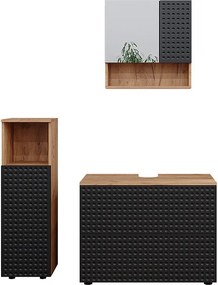 Zestaw mebli łazienkowych kropkowany antracyt 80x41x58.6 irma