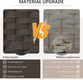 HOMCOM 4-częściowy parawan, Składana osłona prywatności, Ekran dla salonu, sypialni, biura domowego, Brązowy