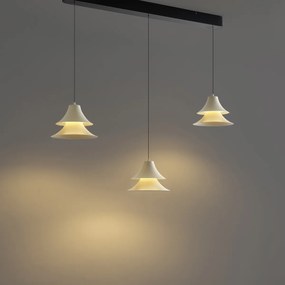 Lampa wisząca czarna z beżowym, z LED, 3-stopniowa regulacja ściemniania, 3-źródła światła Easylift - Witch