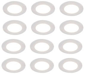 Zestaw 12 białych opraw LED do zabudowy 7W IP65 z funkcją ściemniania Dim-to-Warm - Blanca