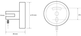 SAPHO XR009 X-Round uchwyty półki szklanej 8 mm,  srebrny