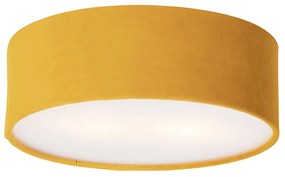 Nowoczesna lampa sufitowa żółta ze złotym wnętrzem 30 cm - Drum