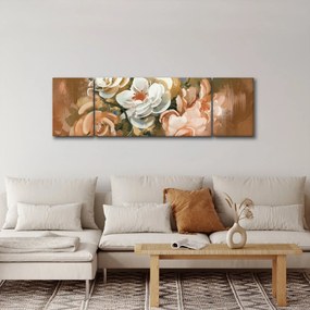 Obraz- Malowany bukiet kwiatów (170x50 cm)
