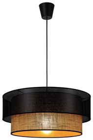 Żyrandol wiszący na lince BORHO 1xE27/60W/230V czarny/juta