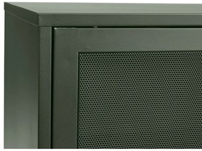Ciemnozielona metalowa niska komoda z drzwiami przesuwnymi 160x75 cm Veep – Unique Furniture