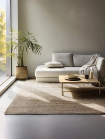 Dywan naturalny jutowy ręcznie tkany Boucle brązowo-szary 60 cm x 90 cm
