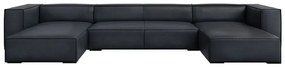 Ciemnoniebieski skórzany narożnik (w kształcie litery U) Madame – Windsor & Co Sofas