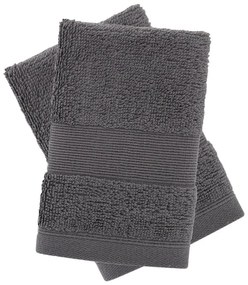 Ciemnoszare bawełniane ręczniki frotte zestaw 2 szt. 30x30 cm Anti-Bacterial – Catherine Lansfield