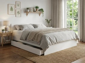 Łóżko ELISA 160 x 200 cm, białe Stelaż: Ze stelażem listwowym rolowanym elastycznym, Materac: Materac Coco Maxi 20 cm