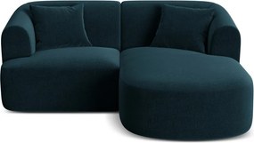 Morski aksamitny narożnik (prawostronny/z szezlongiem) Campi – Cosmopolitan Design