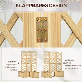 Outsunny Podwyższone Łóżko Ogrodowe z Składaną Kratą Doniczka z Ekranem Prywatności 133x165cm | Aosom PL