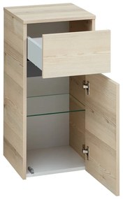 Niska/wisząca szafka łazienkowa w dekorze sosny w naturalnym kolorze 72x35 cm Quickset 393 – Pelipal
