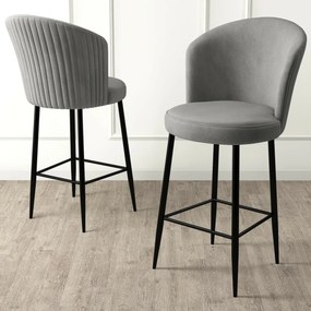 Zestaw krzeseł barowych Fora Grey and Black, 4szt., 4 szt.