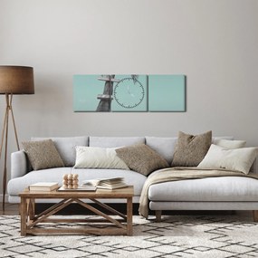 Obraz - Palma na Karaibach (z zegarem) (90x30 cm)