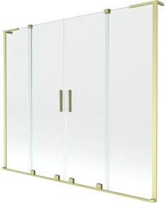 Mexen Velar L Duo parawan nawannowy 2-skrzydłowy rozsuwany 170 x 150 cm, transparent, złoty szczotkowany - 896-170-003-02-55