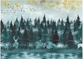 Obraz na szkle - Zwierzęta w lesie (70x50 cm)