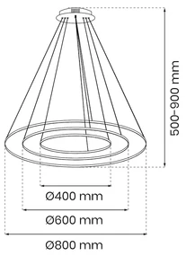 Lampa wisząca HOOP GOLD 93W LED
