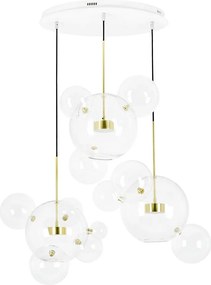 Lampa wisząca ze szklanymi kulami Capri Disc 3 złota