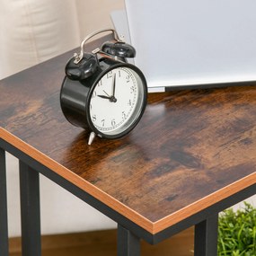 HOMCOM Stolik wózek na kółkach w kształcie litery C Mazerowany dł 51 x szer 36 x wys 65 cm Kolor czarny orzech | Aosom PL