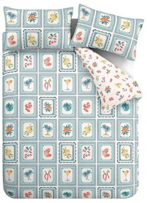 Niebieska pościel dwuosobowa 200x200 cm Riviera Tiles – Catherine Lansfield