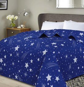Narzuta na łóżko ze wzorem NOCNE NIEBO HEXAGON, niebieski Rozmiar: 170 x 210 cm