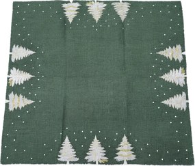 Świąteczny obrus WINTER FOREST 85x85 cm, zielony