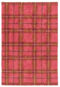 Czerwony bawełniany dywan odpowiedni do prania/tkany ręcznie 140x190 cm Tartan Vintage Red – Lorena Canals