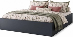Czarne łóżko z materacem i pojemnikiem 160x200 K6-R02