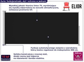 Wysuwana czarna markiza boczna - Zuris