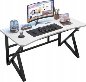 Biurko komputerowe białe gamingowe nowoczesne dla gracza loft duże 120 cm