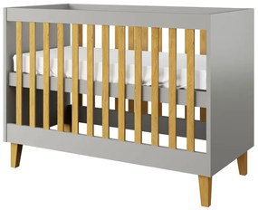 Szare łóżeczko niemowlęce F1-S62