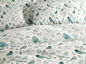 PrzytulneMieszkanie.pl PrzytulneMieszkanie.pl Bawełniana pościel LEAFBIRD POLY biało-zielona Rozmiar pościeli: 2 szt 70 x 90 cm | 200 x 220 cm