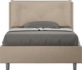 Łóżko bez stelaża tapicerowane 120x190 sztucznej skóry szaro-beżowy Appia Large