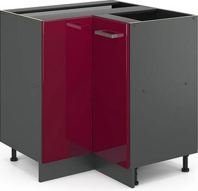Szafka narożna czerwony połysk 75.6x46x81.6 r-line