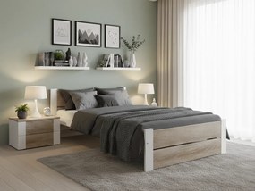 Łóżko IKAROS DOUBLE 90 x 200 cm, biały/dąb sonoma Stelaż: Ze stelażem listwowym rolowanym, Materac: Materac Sommera