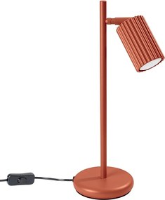 Lampa Biurkowa Minimalistyczny Karbon, Aluminium - 1 Źródło - L.14.5 X H.43 Cm - Ochra Czerwona
