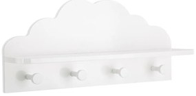Półka z 4 wieszakami CLOUD, 48 x 22 x 12 cm