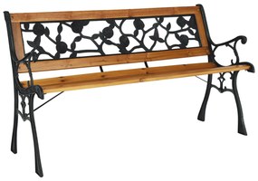 Ławka ogrodowa Faiza, czarna, 126 x 52 x 73 cm
